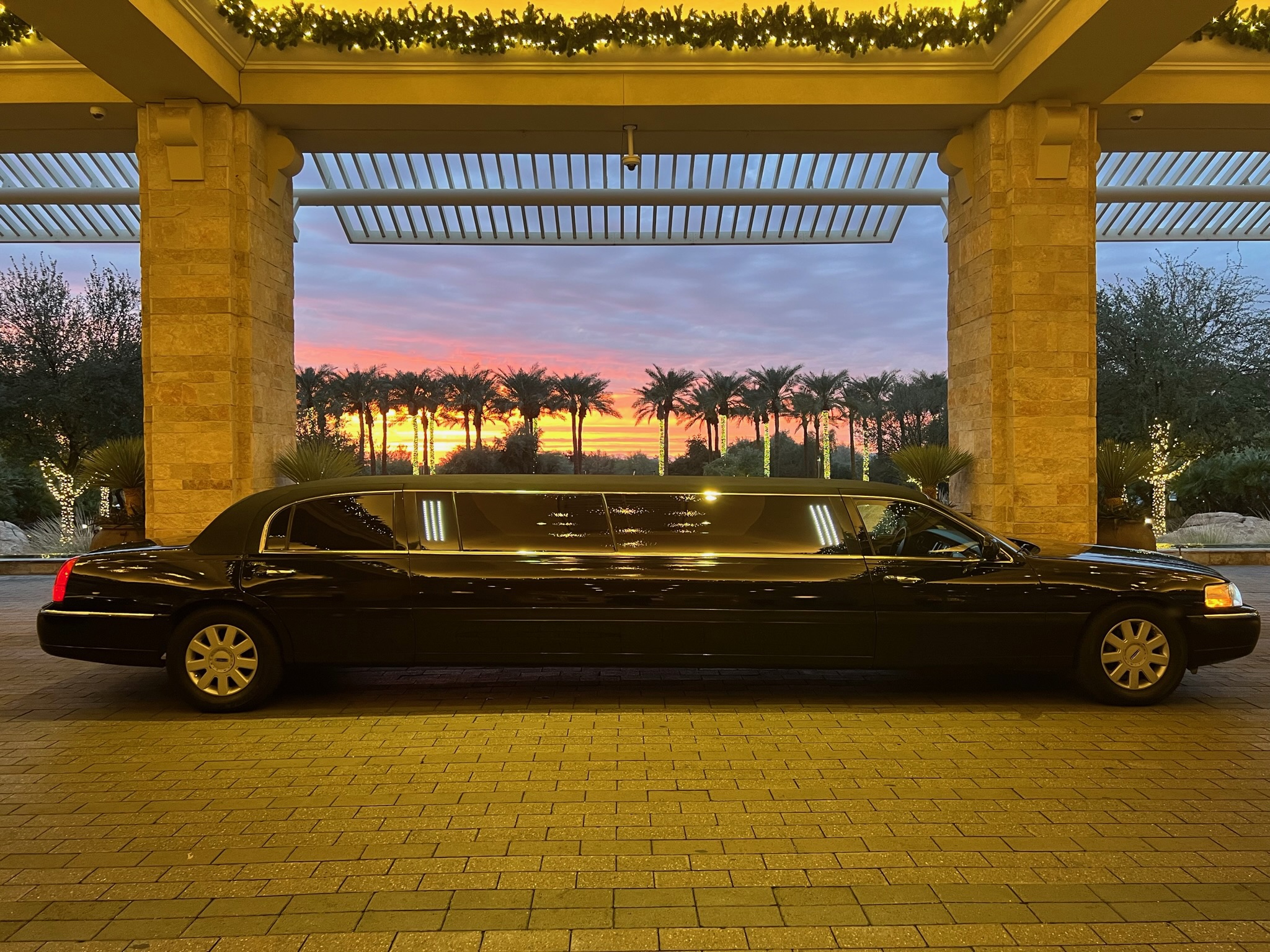 Luxury limo Scottsdale sunset
