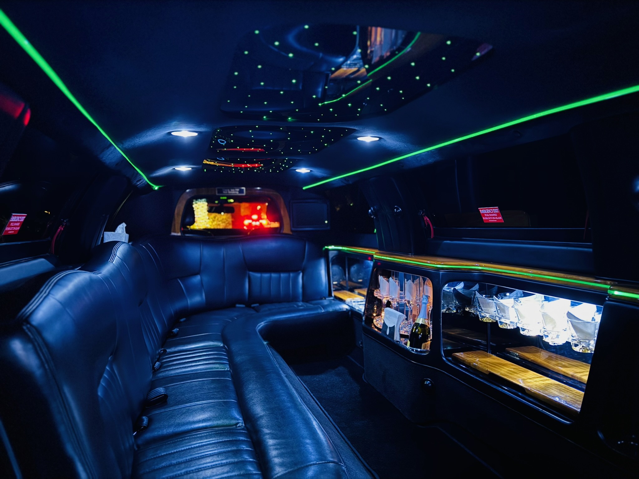 Limo interior star ceiling